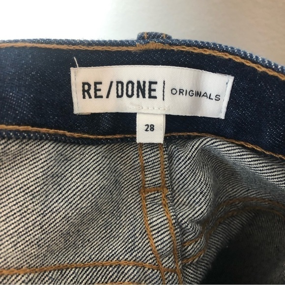 RE/DONE Originals Women's High Rise Ankle Crop Jeans in Rinse Button Fly - Picture 5 of 6